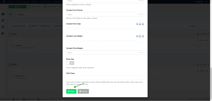 กด  Apply เพื่อบันทึกข้อมูลของ Text Block ในระบบ