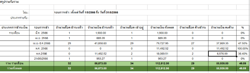 ตัวอย่างรายงานแบบสรุป